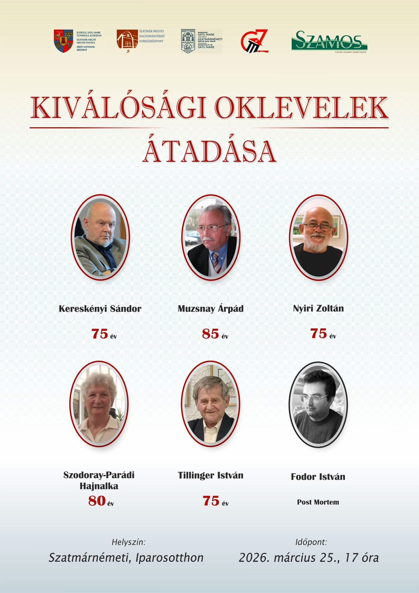 Diplome de Excelență pentru personalități culturale, la Casa Meșteșugarilor din Satu Mare