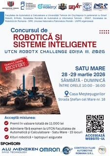 Elevi din toată țara participă la UTCluj RobotX Challenge 2026, organizat la Satu Mare